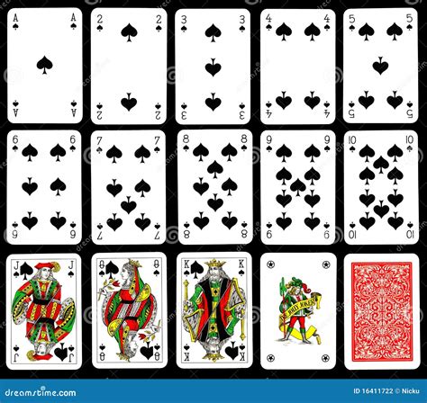 spade cards in a deck